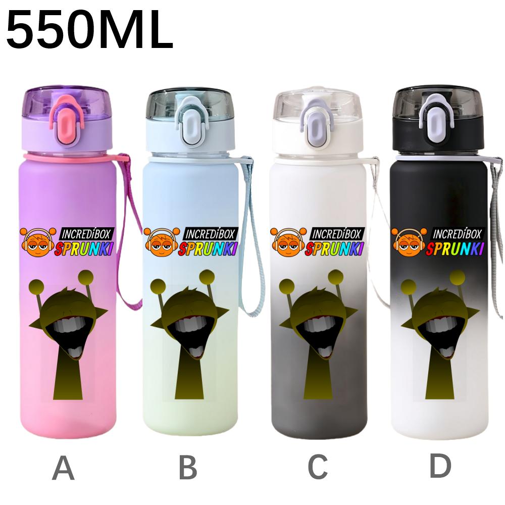 High Quality 550ml Game Sprunki Gradient Sports Water Bottle Cartoon Leak-proof Portable Drinking Bottles Outdoors Sports Fitness Water Cup