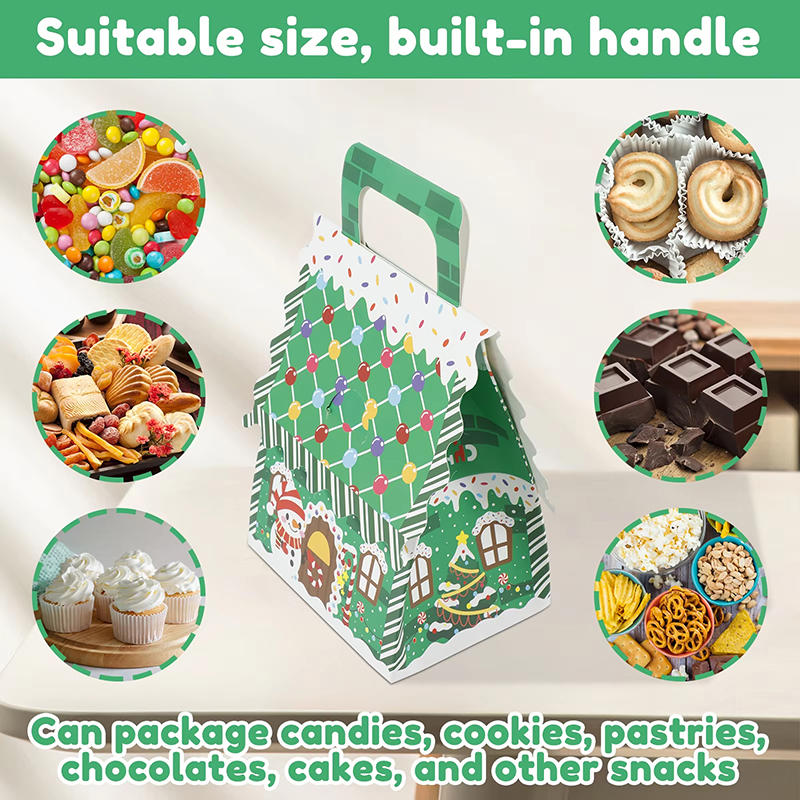 8 Pcs Cute Christmas Treat Candy Boxes Portable Dessert Packaging Case Small Cookie Containers Party Favor Supplies