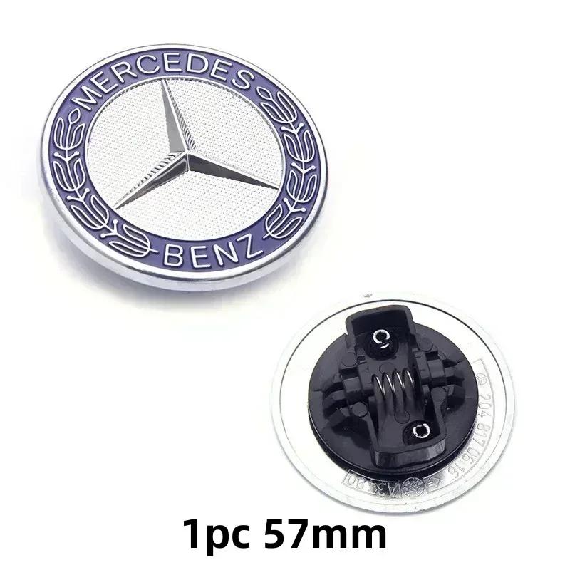 FEN1   2025 For Mercedes-Benz 1Pcs Car Metal Flat Hood Emblem Front Badge Logo Sticker For Mercedes Benz W212 W213 W205 W177 W247 W176