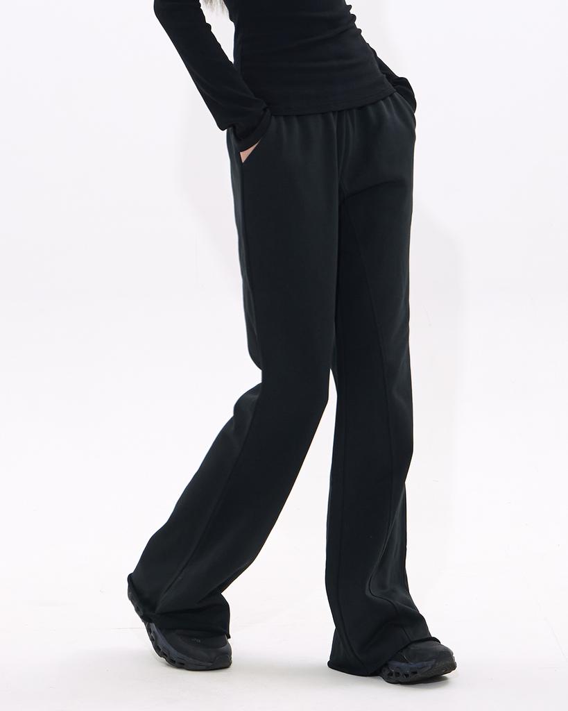 MOAA Raw Edge Flare Sweatpants (Black)