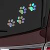 12.8x5.5CM Laser Vinyl Pet Paw Pattern Car Motorcycle Body Bumper Hood Window Decal Scratch Sticker