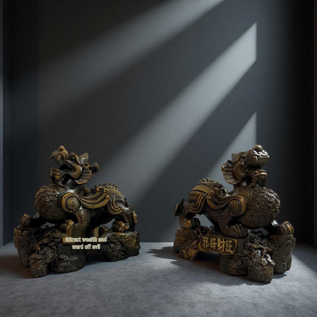 Pixiu Wealth-Attracting Ornaments: Pikachu Pair for Office or Shop Décor