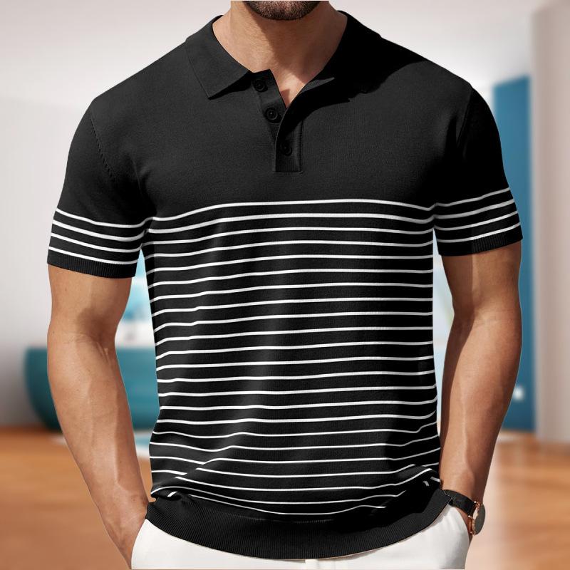 New Men'S Polo Shirt Made Of Pure Cotton With Dropped Shoulders High-Quality Loose Fit For Fitness Versatile For Daily Exercise Short Sleeved Casual