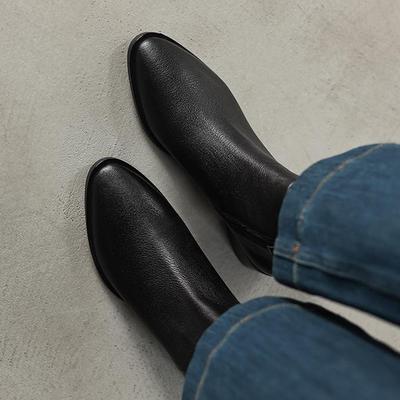 Зимние ботинки челси из овчины с острым носком, на среднем каблуке, на молнии, женские ботильоны