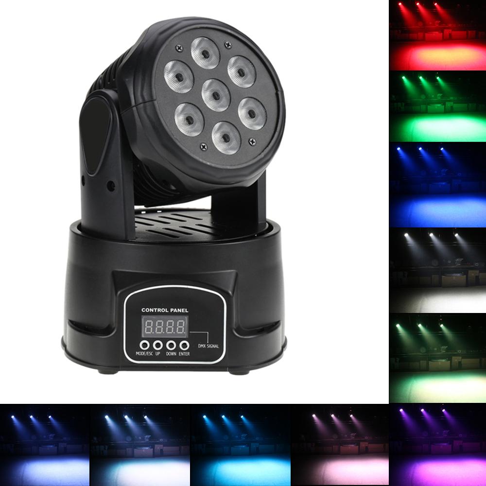 105 Вт 7 светодиодов RGBW 4 в 1 Светодиодный сценический эффект Wash Lightig Moving Head Light DMX512 9/14 каналов для DJ