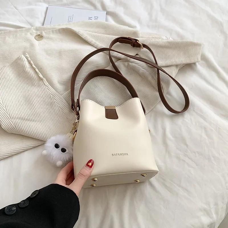 Ретро-сумка-ведро для переноски, повседневные диагональные сумки через плечо для женщин, модные женские сумки через плечо, дизайнерская сумка