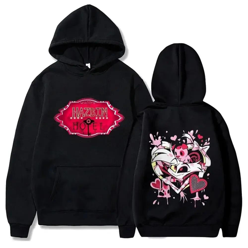 Streetwear Anime Graphic Print Hoodies Funny Hazbin Hotels Hoodie Alastor Sweatshirt Men Women Hotels Clothes Hoodie