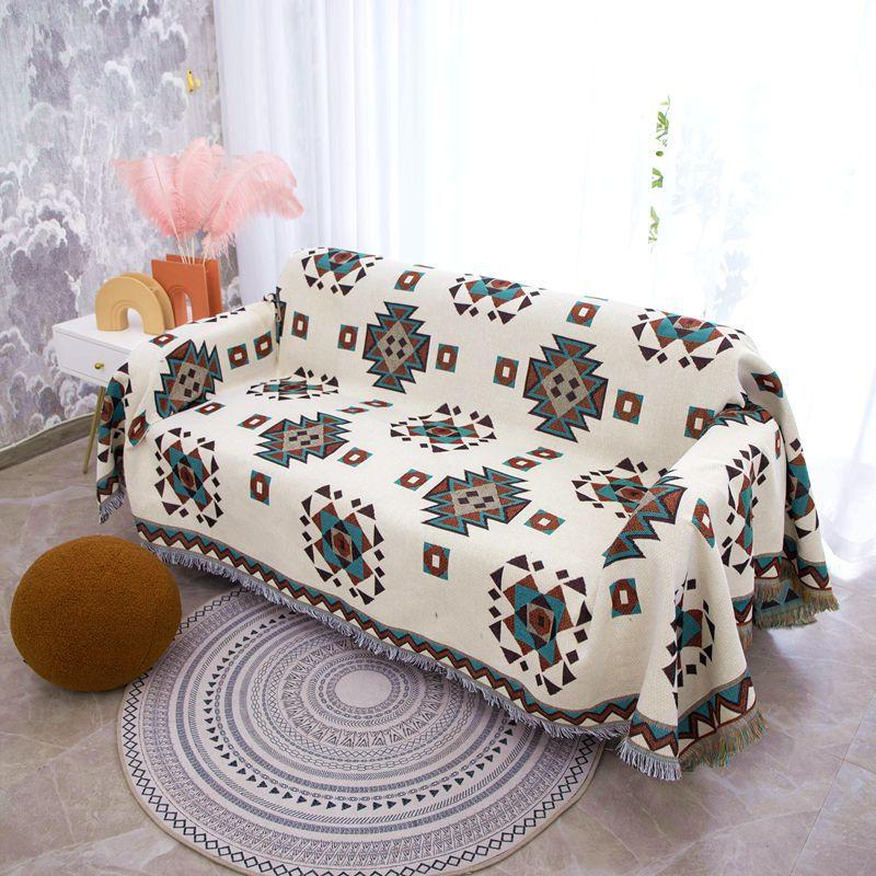 Simple Geometric Sofa Cover Sofa Towel Cover Blanket Double-Sided Blanket Dustproof Cover Blanket