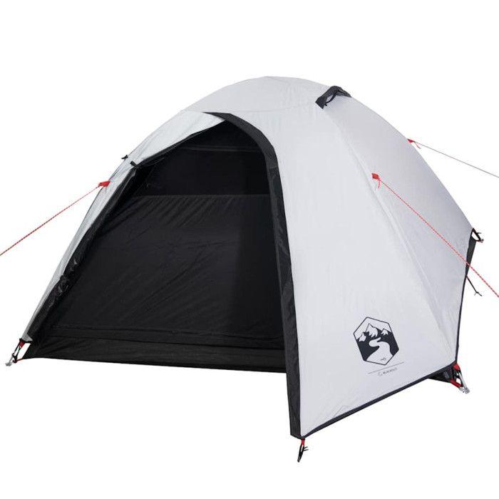 VidaXL Tente de Camping 4 Personnes, Tente d'Ombrage avec Sac, Auvent Portable avec Parois Latérales pour Randonnée, Blanc 94338