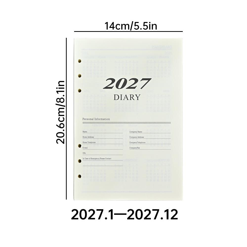 A5 2027 Journal Agenda Plannner Notebook Monthly Weekly Daily Schedule Organizer