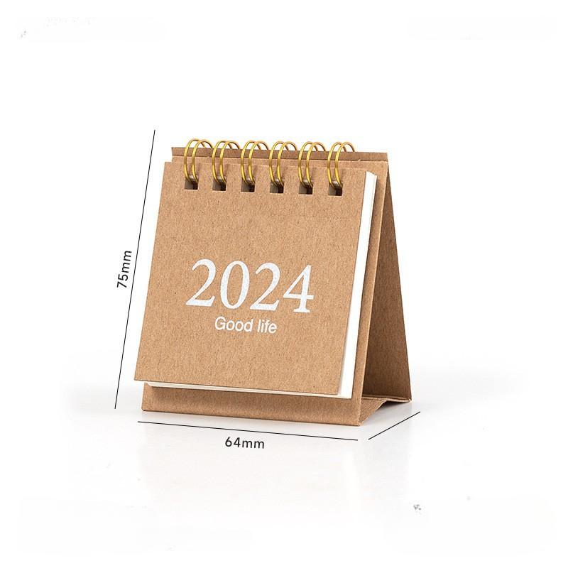Мини-Настольный Календарь Маленький Ретро Европейский Стиль Цветочный Календарь 2024 Прекрасный Портативный Календарь Студенческий/Офисный Настольные Аксессуары