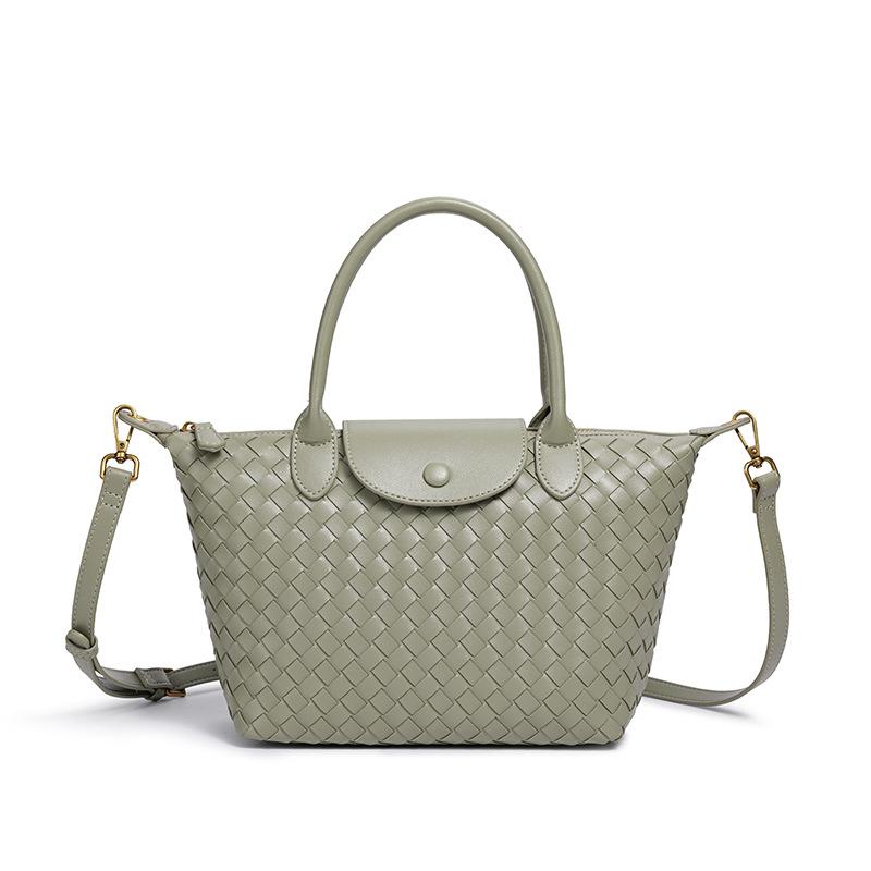 Новая плетеная сумка-пельмень Ручная плетеная сумка Большая вместимость для поездок на работу Универсальная портативная сумка-мессенджер