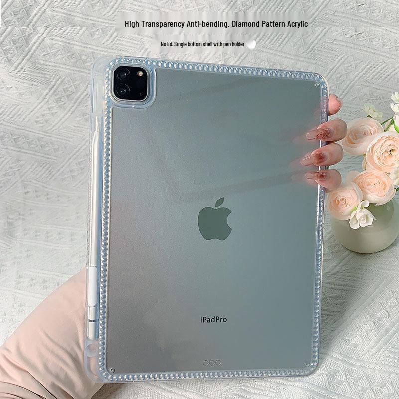 Совместимый чехол для Apple iPad: Полностью прозрачный, противоударный, акриловый защитный чехол для Air 10.9 и Pro 11.