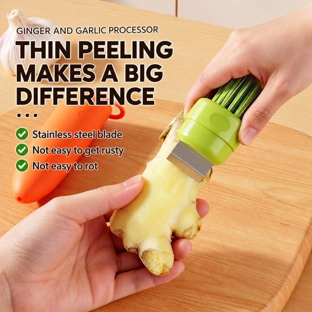 Carrot Shape Garlic Peeler Handheld Ginger Scrubber New Skin Remover Vegetable Preparation