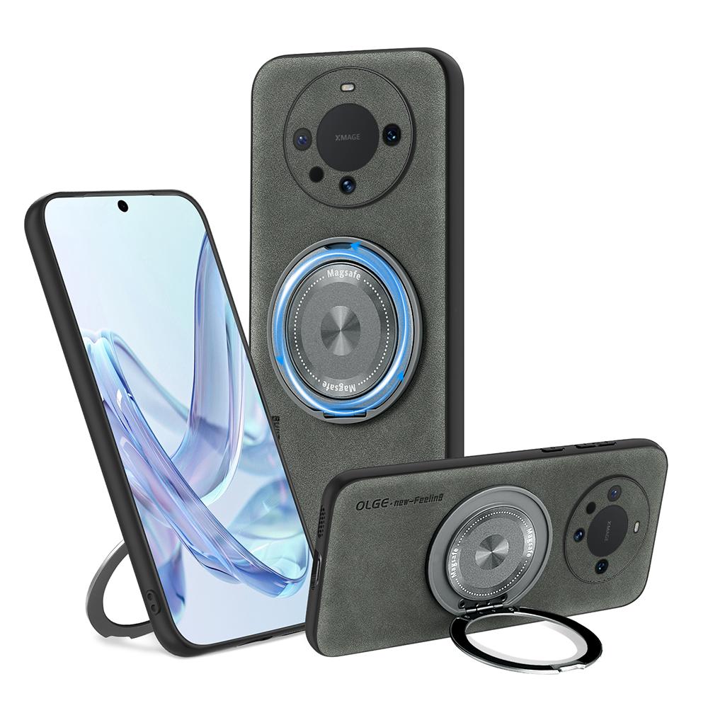Для Huawei Mate 60 60 Pro 60 ProPlus Чехол для телефона из овчины с тонким отверстием, поворотный кронштейн, магнитный, с мягкими краями, противоударный, против отпечатков пальцев