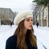 Европейская и американская мода бриллиантовая снежинка берет детская осень и зима досуг холодная теплая облачная шапка британский стиль шляпа художника