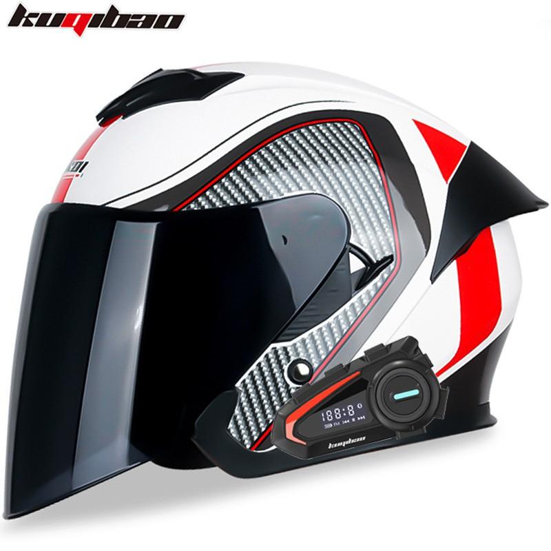 CoolQ Dual Lens Bluetooth Motorcycle Half Helmet Long Battery Life All Season Electric Scooter