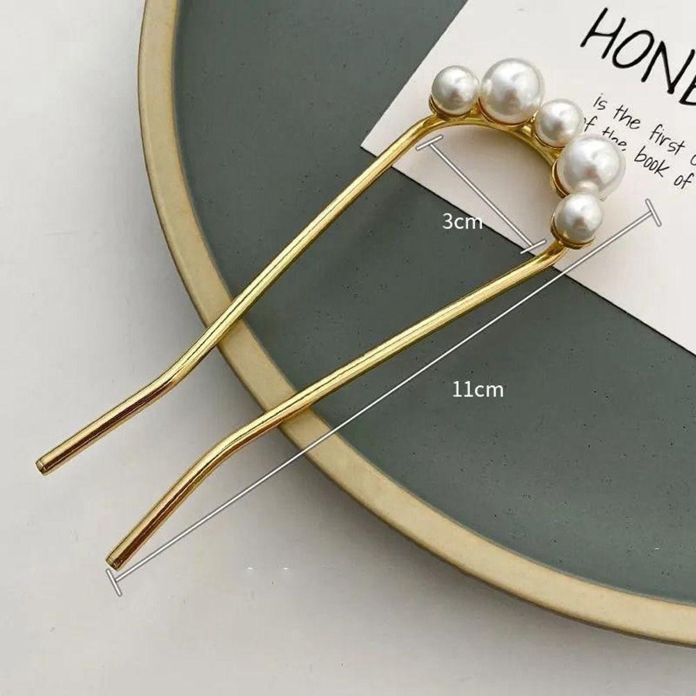 U-shaped Pearl Hairpin Headdress U-shaped Hairpin New Pearl Pendant HairClip Women Girl