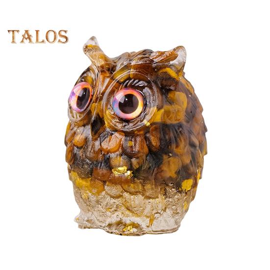 Украшение в виде совы из натурального хрусталя, ручная работа, фигурка совы из смолы с кристальным гравием внутри, коллекционное красочное украшение в виде совы для домашнего декора, исцеления Рейки