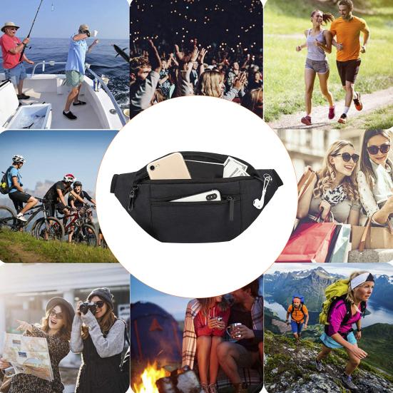Светоотражающая поясная сумка с разъемом для наушников, карманами на молнии, многоцелевая, поясная сумка, аксессуар для бега