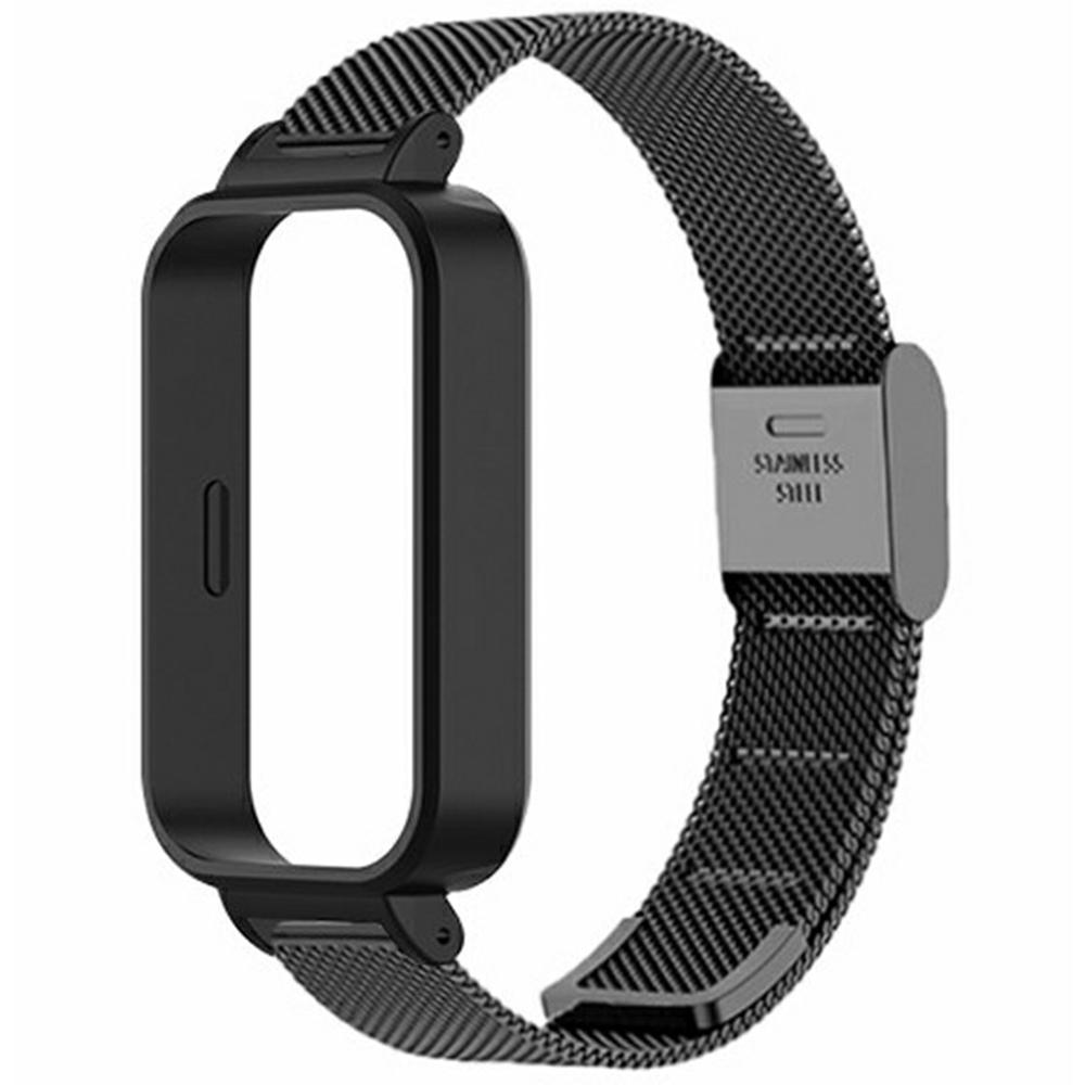 Для Xiaomi Redmi Band 3 / Smart Band 9 Active сменный ремешок для часов из нержавеющей стали с миланским ремешком и чехлом для ПК