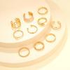 11 Pcs/Set Women Ring Set Hollow Out Multi Shapes Twisted Polished Smooth