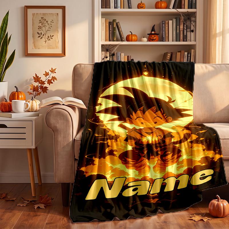 Dragon Ball Custom Flannel Blankets Soft Warm Cozy Throws for Home Decor Holiday Gifts