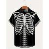 Рубашки Horror Skeleton Hawaiian Beach Skull 3D Print Streetwear для мужчин и женщин Casual Fashion Shirt Short Sleeve Blouse Man Clothing