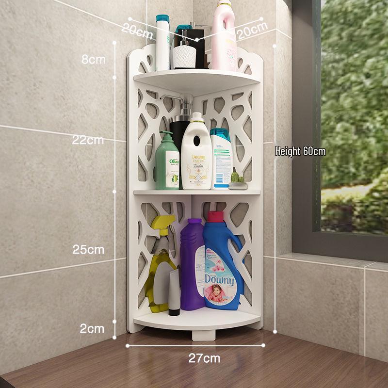 Треугольная угловая напольная полка для ванной комнаты для туалетных принадлежностей