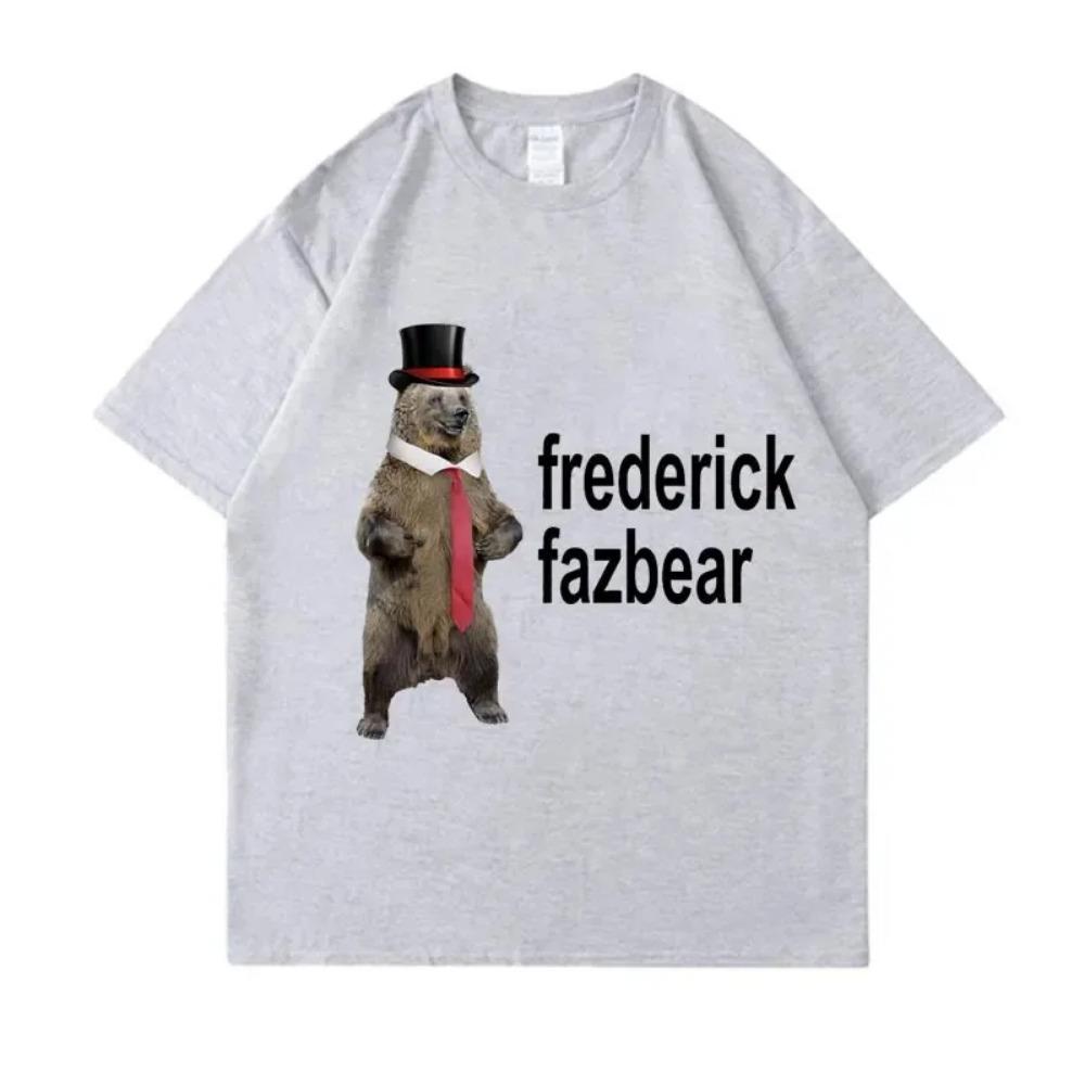 Frederick Fazbear The Fancy Bear Fnaf Футболка Мужская Женская Забавная Мемная Одежда Футболка Чистый Хлопок Футболка большого размера с коротким рукавом