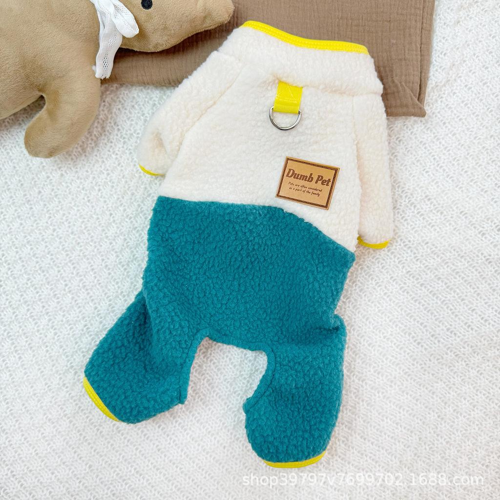 Термальная одежда для собак на четырех лапах с воротником-стойкой, осенне-зимняя, из бархата из овечьей шерсти, одежда для кошек, товары для питомцев, Тедди Бишон