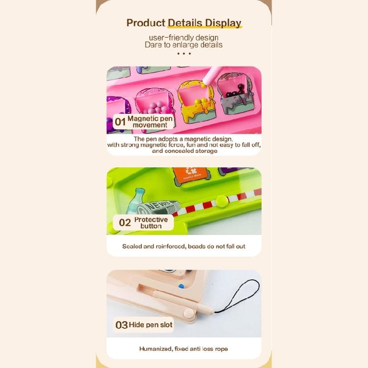 Обучающая головоломка для дошкольников, когнитивная игрушка, магнитный лабиринт с бусинами, игрушка для сортировки цветов для детей, сенсорное развитие