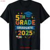 Выпускной 5 класса 2025 года Тематическая футболка для класса винтажная Стиранная Растянутая Повседневная Мягкая Стильная Удобная уличная одежда винтаж