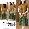 Платье Cheongsam в китайском стиле, новое винтажное платье средней длины с художественным принтом, платье