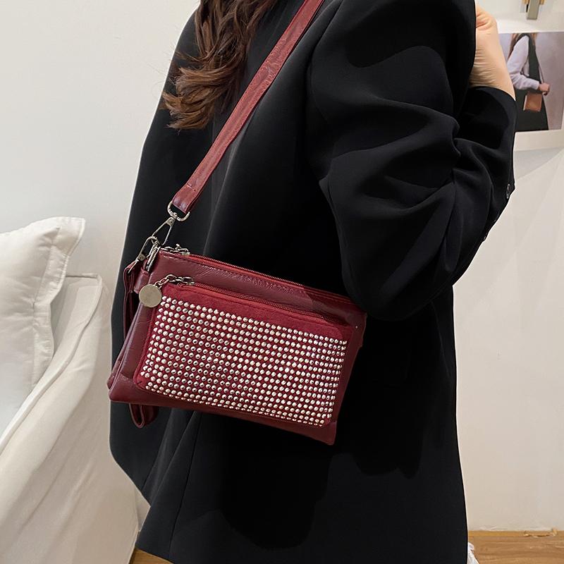 Женская маленькая квадратная сумка с бриллиантами, на плечо, кроссбоди