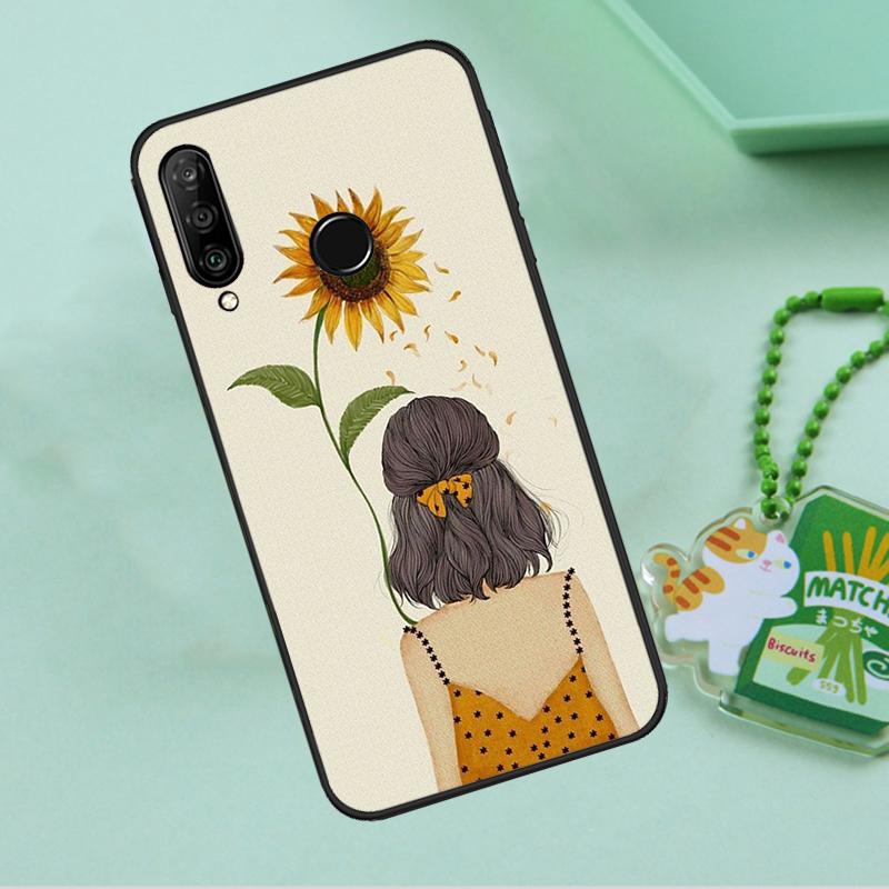 Красивый Желтый Подсолнух Для Huawei Nova 12i 12s 7i 8i 11i 9 10 SE Y90 Y60 Y70 Y72 Y61 Y91 P30 P40 Lite P60 Pro Чехол