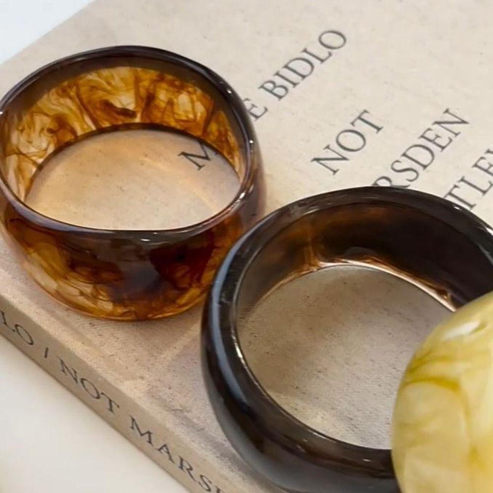 Smudging Irregular Wide Bracelet Europe American Style Retro Hand Ring Acrylic Bangle Decoration