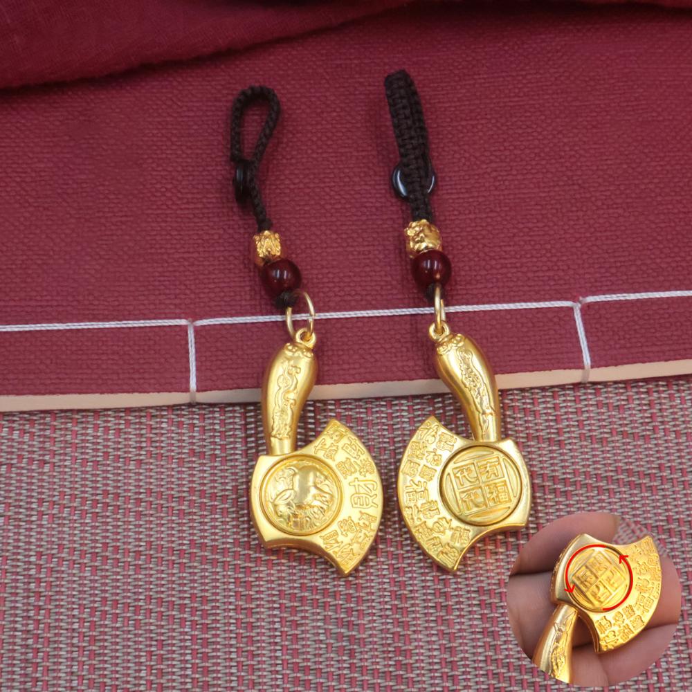 Lucky Car Key Ring Chinese Style Bag Hanging Small Zodiac Keychain  Decoration