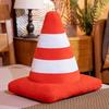 Adorable Traffic Cone Shaped Plush Pillow Versatile Decorative Cushion For Any Room