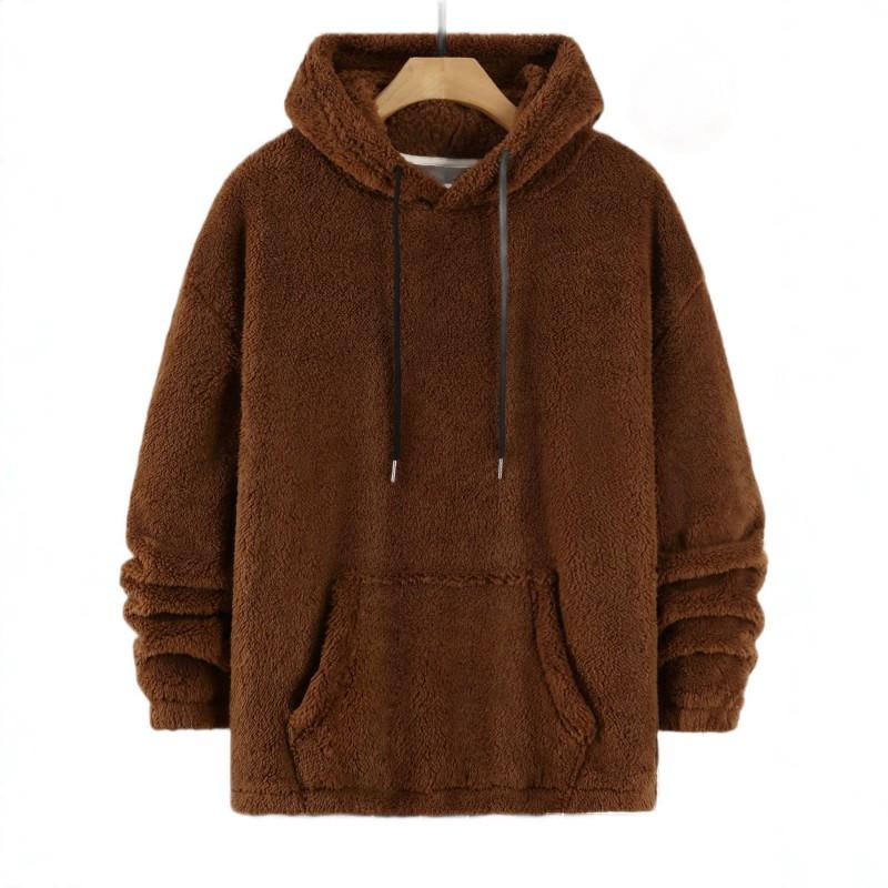 Unisex Fleece-Lined Hooded Sweatshirt Winter Warm Oversized Casual Pullover Teens Adults
