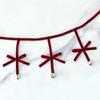 Christmas Velvet Bow Banner Christmas Tree Bells Red Pre-Strung Ornaments Christmas Vintage Velvet Bow Decoration