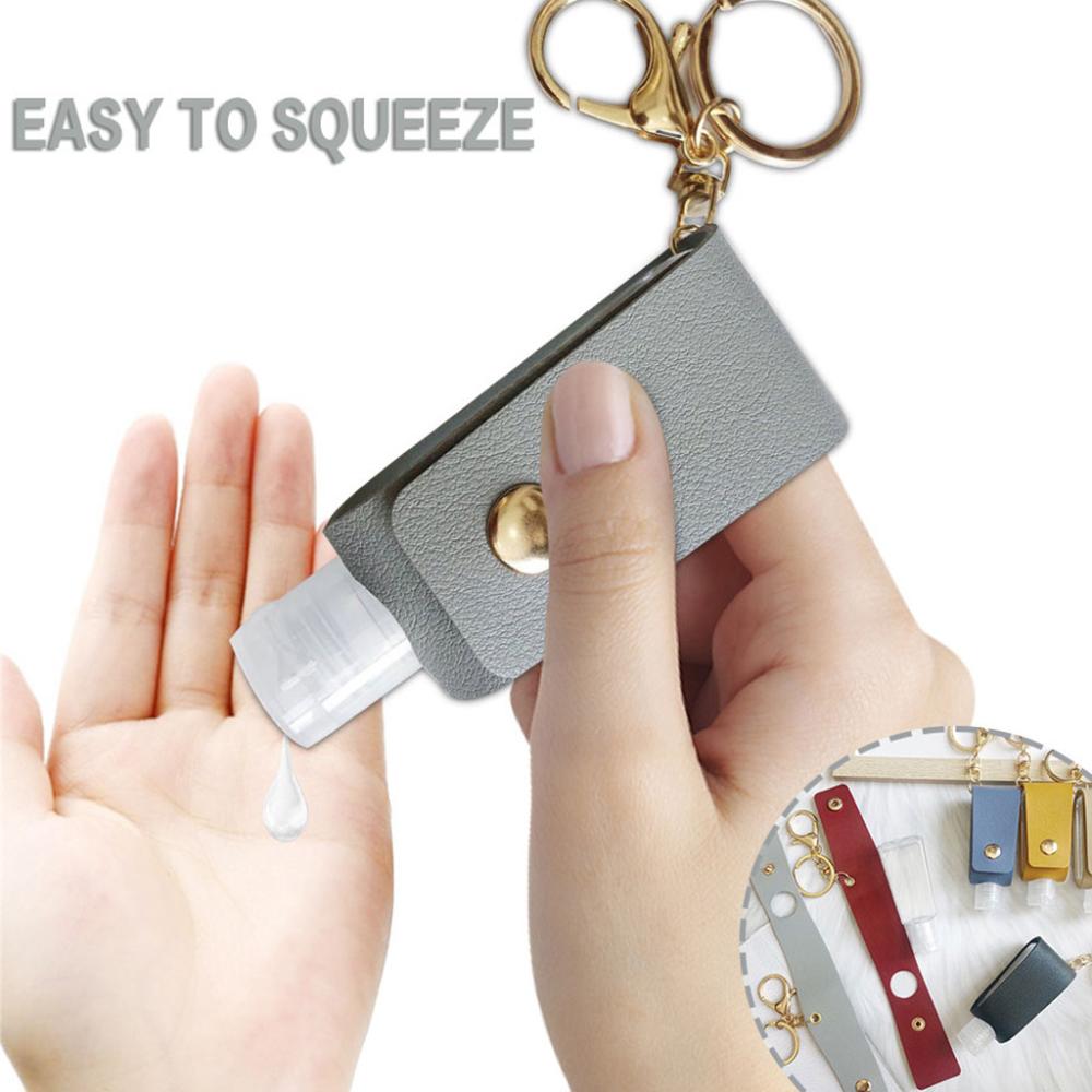 with Bottle Cover Hand Sanitizer Bottles Refillable Bottles with Keychain Holder Cosmetic Container
