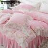 Crystal Velvet Princess Style Lace Pillowcase for Winter Warmth Solid Color Adult Headset