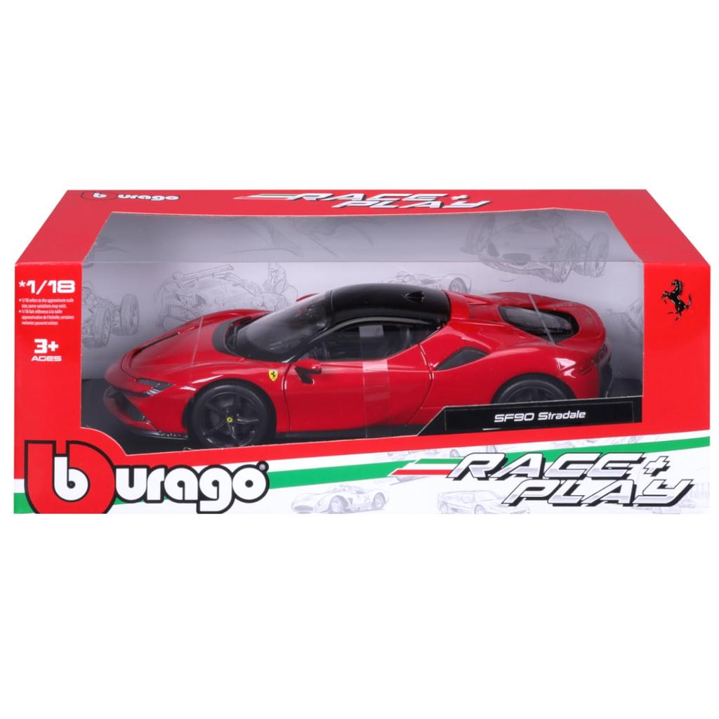 Bburago Ferrari SF90 Stradale Bburago Ferrari SF90 Stradale гоночный спортивный автомобиль литой автомобиль модель мини-автомобиля 1/18 1/18