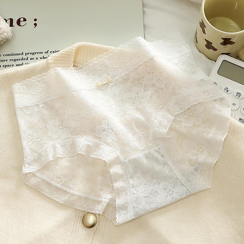 Women's French Mesh Lace Jacquard Panties - Breathable, Comfortable Spring/Summer Triangle Shorts