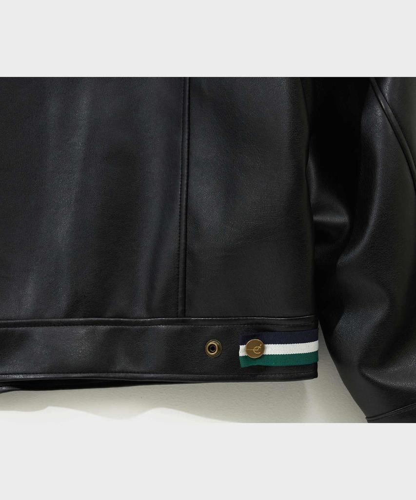 Ffeff Studio Leather Single Zip-Up Jacket (Black)
