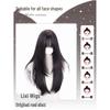Длинный прямой черный чай Lolita парик для женщин с полной челкой и натуральной кожей головы