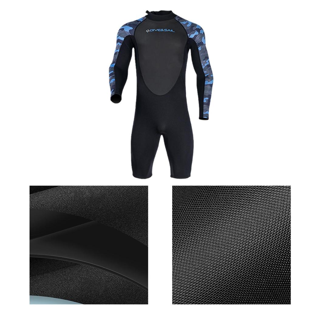 Mens 2mm Shorty Wetsuit Sun Protection Wet Suit for Canoeing Dive Skin