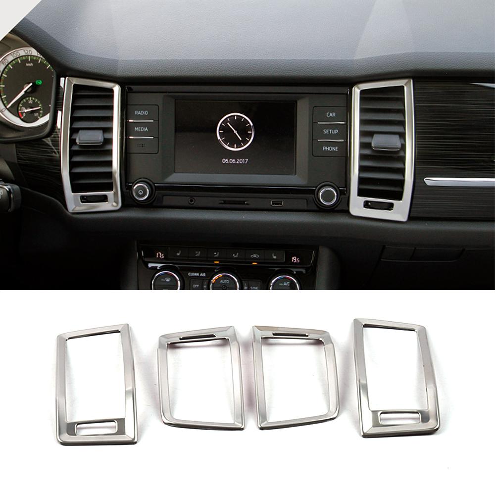 For Skoda Kodiaq 2016- Car Interior Moulding Part Refit Frame Cover Trim Accessories Decoration Modify Matte Silver
