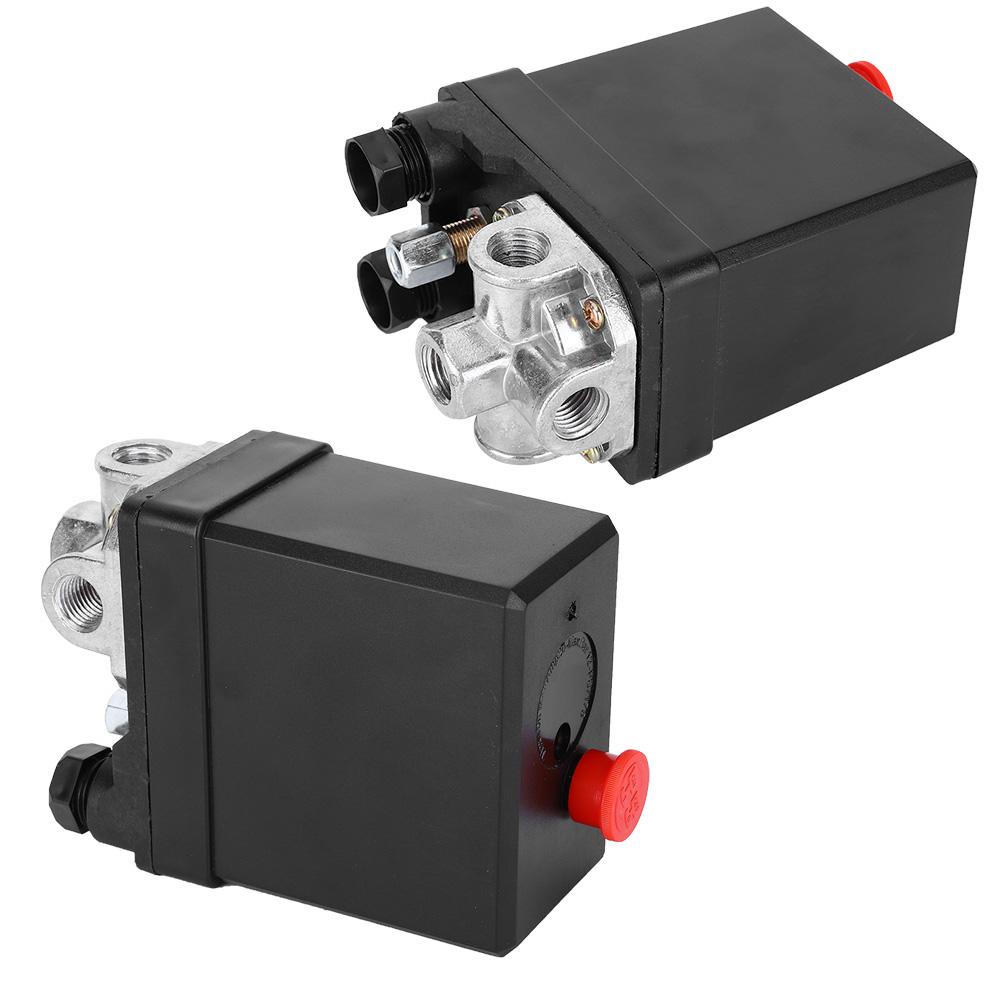 Автоматический выключатель давления воздуха Черный Вертикальный 3-фазный 4-ходовой 380В 8КГ Резьба G1/4 дюйма